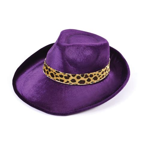Ladies Fedora Purple Leopard Band Velvet Hat By Worldwidehandicrafts On