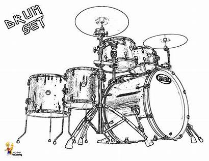 Drum Coloring Pages Drums Kit Musical Yescoloring