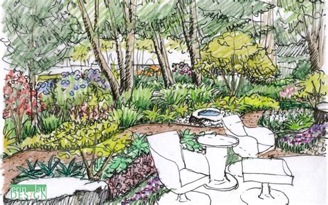 Drawntogarden Perspective Sketch Drawings Landscape Design Drawings