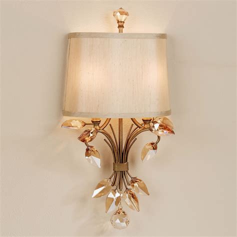 Elena Crystal Leaf Metal Wall Sconce From Uttermost