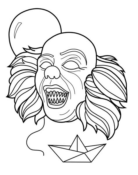 Palhaço Assustador Pennywise para colorir imprimir e desenhar Colorir Me