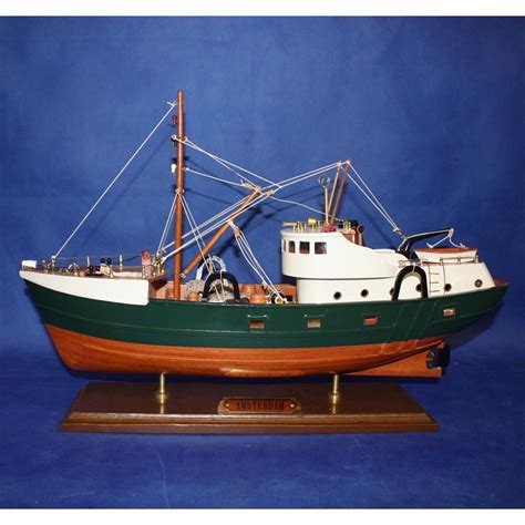 1 X 35cm Vintage Amsterdam Trawler Fishing Boat Wooden Models Display
