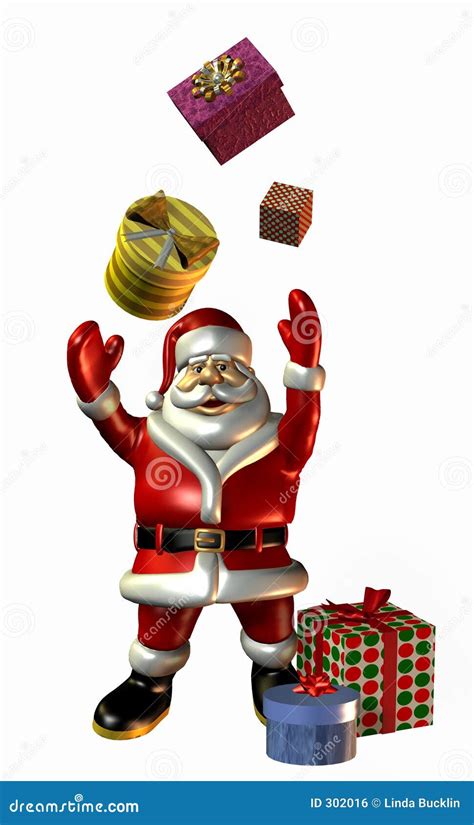 Santa Claus Tossing Ts With Clipping Path Stock Illustration Illustration Of Ts