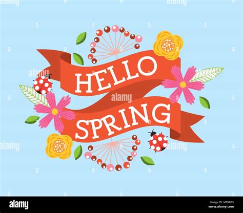 Hello Spring Card Stock Vector Image And Art Alamy