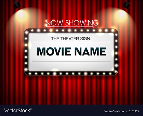 Theater Sign Showtime Sign Cinema Sign Royalty Free Vector