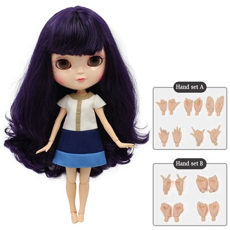 Icy Dbs Doll Small Breast Azone Body Fortune Days 230bl169 Deep Purple Hair With Bangs 30cm With