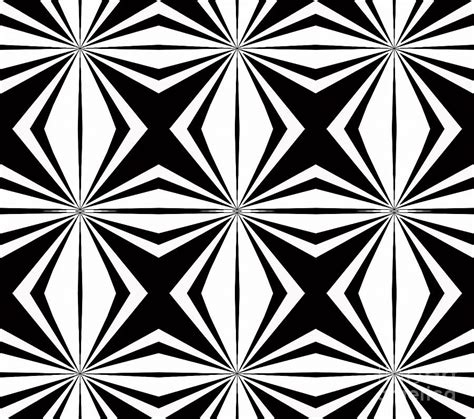 Geometric Pattern Abstract Black White Art No291 Digital Art By