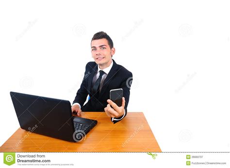 Isolated Business Man Stock Image Image Of Mobile Corporate 26669737