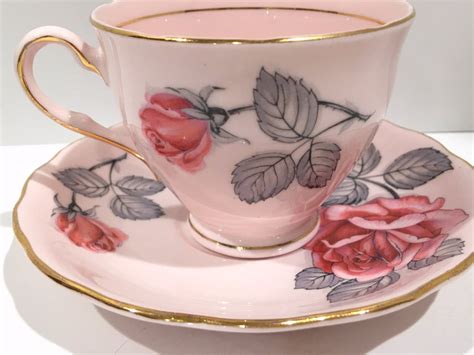 Pink Rose Colclough Tea Cup And Saucer Rose Tea Cups English Bone China Cups Antique Teacups