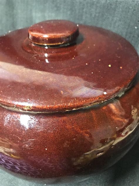 Vintage Bean Pot Usa Pottery Brown Stoneware Pot Free Shipping Etsy