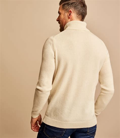 Woolovers Mens Long Sleeve Lambswool Polo Neck Jumper Sweater Christmas