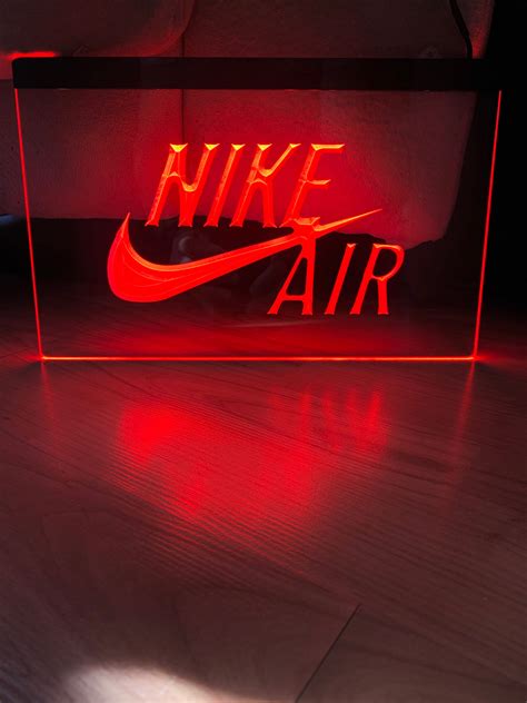 Nike Air Led Neon Red Light Sign 8x12 Etsy