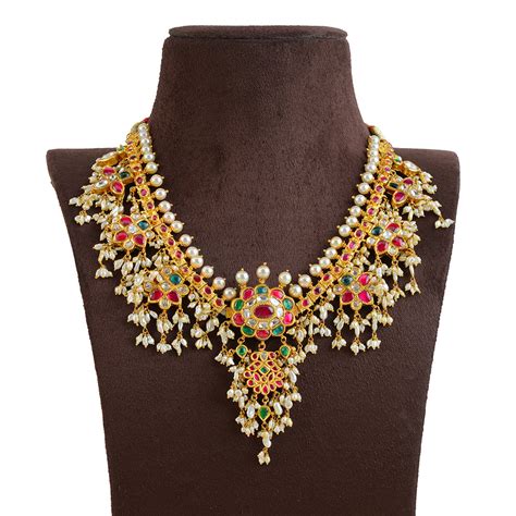 Buy 22k Gold Kundan Guttapusalu Necklace Krishna Jewellers