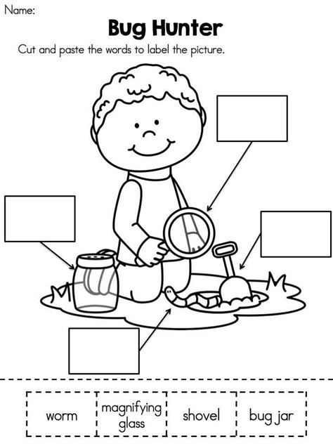 Labeling Worksheets For Kindergarten Spring Literacy Activities