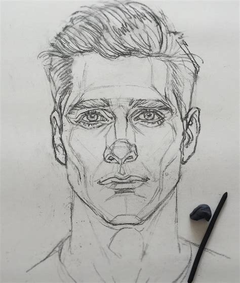 Art Gallery Portret Sketchi Man Face Sketch Teckning Porträtt Saker att rita