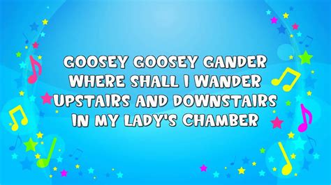 Goosey Goosey Gander Sing A Long Nursery Rhyme Kiddieok Youtube