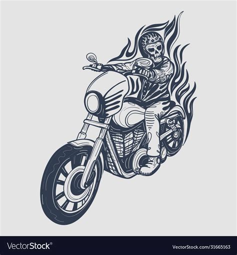 Skull Biker Logo Design Royalty Free Vector Image