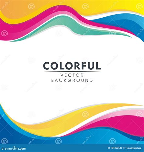 Colorful Abstract Background With Wavy Style Design Stock Vector
