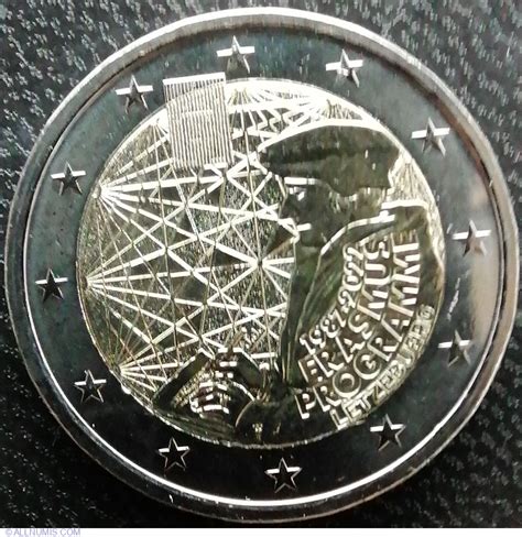 2 Euro 2022 Erasmus Programme Euro Commemorative Luxembourg Coin