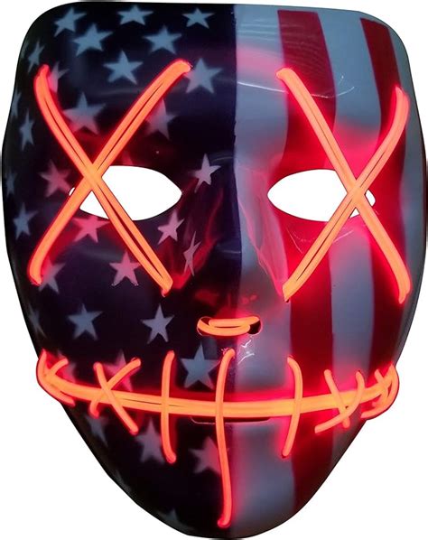 Trippy Lights Purge Led Light Up Stitchface Mask For