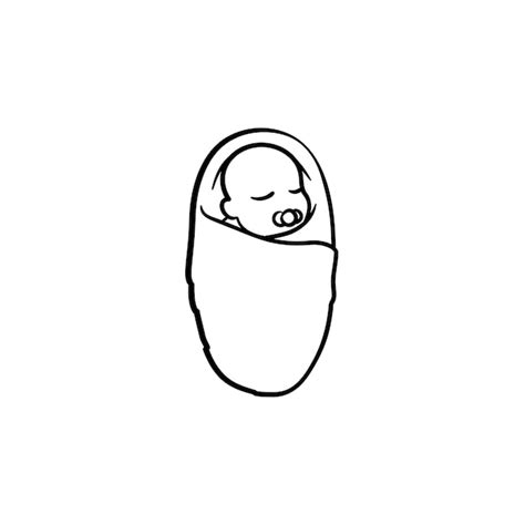 Premium Vector Newborn Infant Hand Drawn Outline Doodle Icon Little