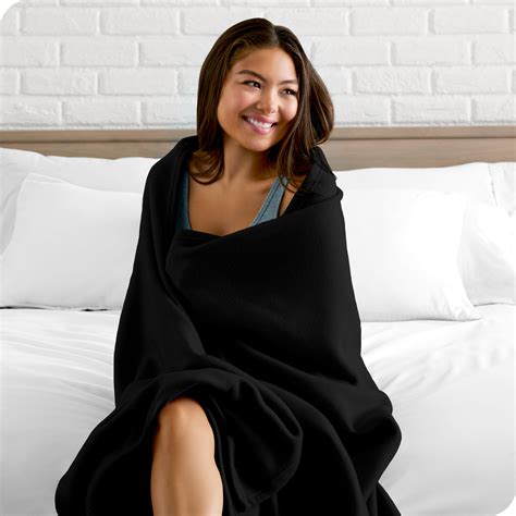 Bare Home Polar Fleece Bed Blanket Fullqueen Black