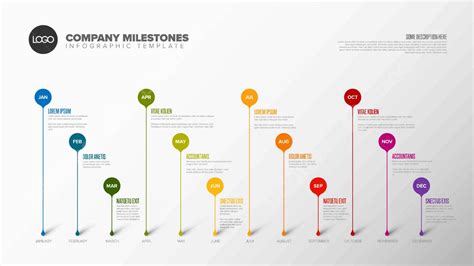 Infographic Full Year Timeline Template With Droplets Template Graph