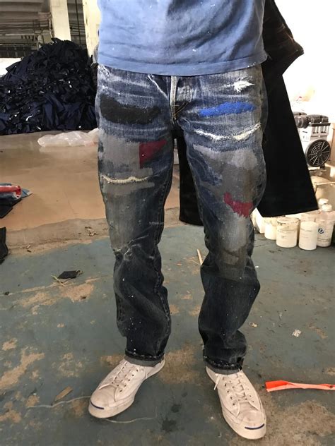 Custom High Quality Vintage Wash Distressed Japanese Selvedge Jeans