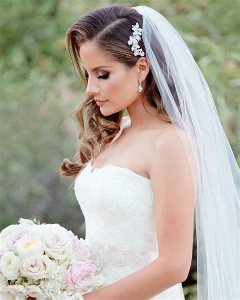Learn how to braid your own hair, style your curls and have new hairstyles every day with hair romance's ebooks. Image result for wedding barrette on one side with veil on ...