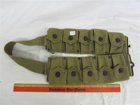 Green Canvas Military Belt Ammo Pouches Schmalz Auctions
