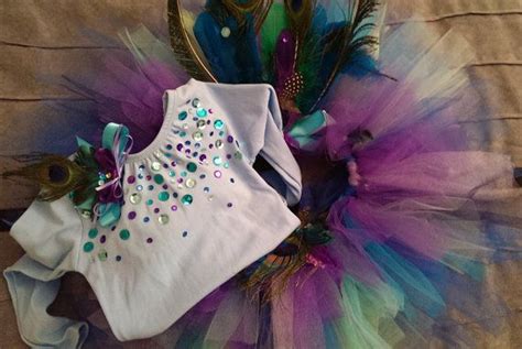 Peacock Tutu Costume With Sequined Leotard By Fondantandfrills