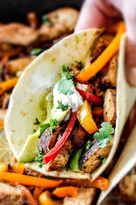These easy chicken fajitas are bursting with juicy marinated chicken, charred bell peppers and this chicken fajita recipe with chipotle lime crema is great for crowds and to create your very. easy Skillet Chicken Fajitas - these are the BEST chicken ...