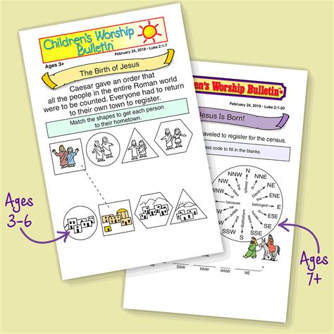 Jesus Birth And Ministry Childrens Bulletins And Activities