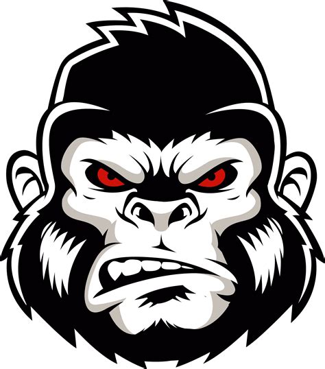 Gorilla Head Drawing - Gorilla Logo Png Clipart - Full Size Clipart