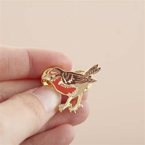 Robin Enamel Pin Badge By Little Paisley Designs