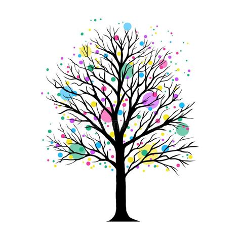 Tree With Colorful Dots Stock Vector Illustration Of Grouth 275312405
