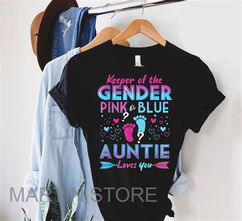 Keeper Of The Gender Pink Or Blue Auntie Loves You Reveal Etsy