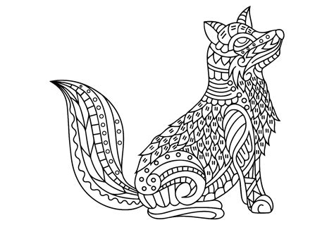 Zentangle Little Wolf Coloring Page Free Printable Coloring Pages