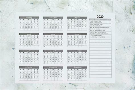 Hijri 1441 Calendar Year Islamic Calendar 2020 31162489 Stock Photo At