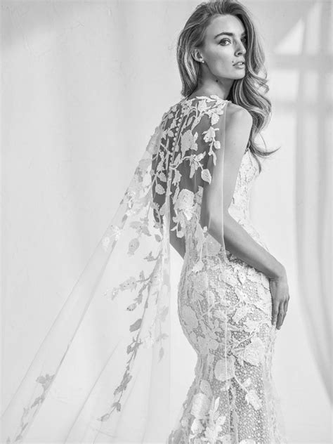 Stunning Illusion Lace Mermaid Wedding Gown With Cape Modes Bridal Nz