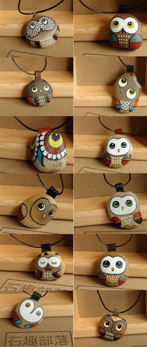 Painted Owl Rocks Lots Of Amazing Inspiration The Whoot