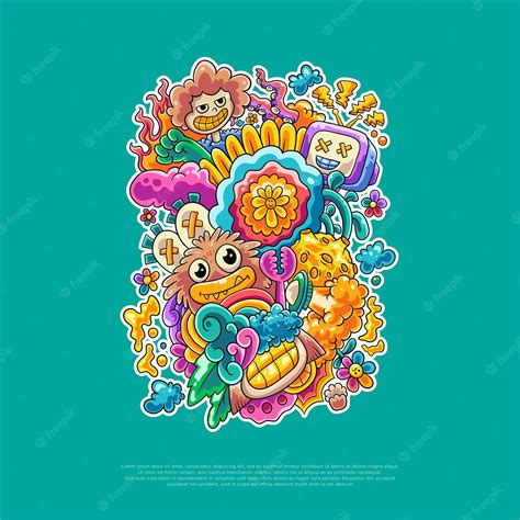 Premium Vector Colorful Doodle Illustration Vector Design