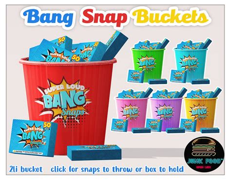 Second Life Marketplace Junk Food Bang Snap Bucket Orange V1