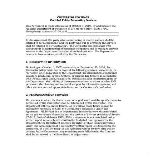 consulting agreement template contract template