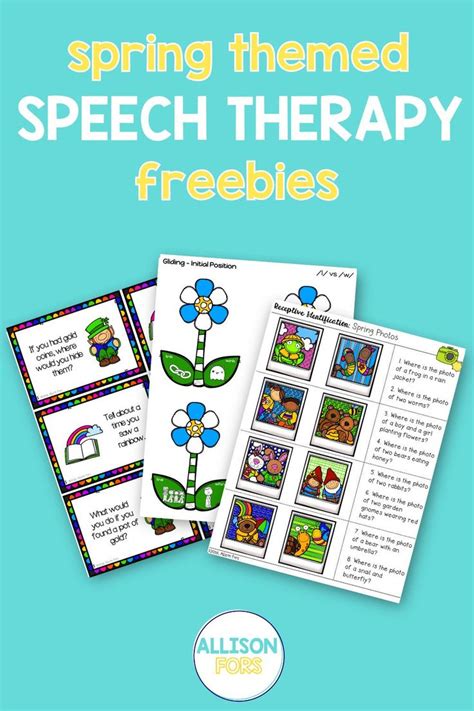 Free Speech Therapy Activities And Clipart For Educators Includes 5