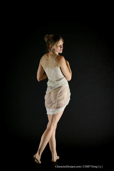 029 White Semi Transparent Dress Figure Pose CharacterDesign Com