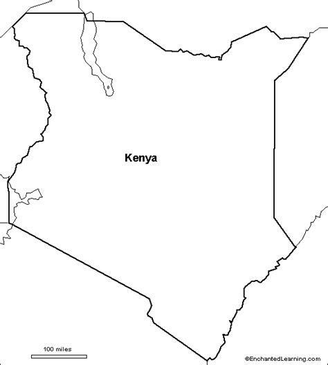 Outline Map Kenya Kenya Map Outline Map