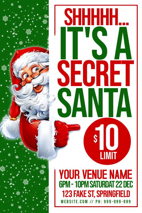 Free Secret Santa Flyer Templates Printable Templates