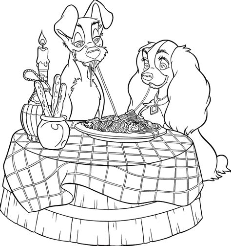 Lady And The Tramp Coloring Pages - Coloring Home