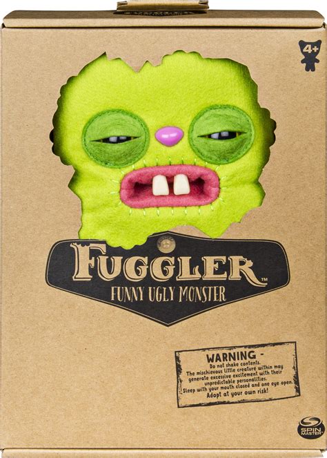 Fugglers Funny Ugly Monster 9” Rabid Rabbit Green Plush Creature